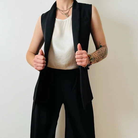 Vintage Achielry black single-breasted sleeveless blazer - Picture 4 of 8